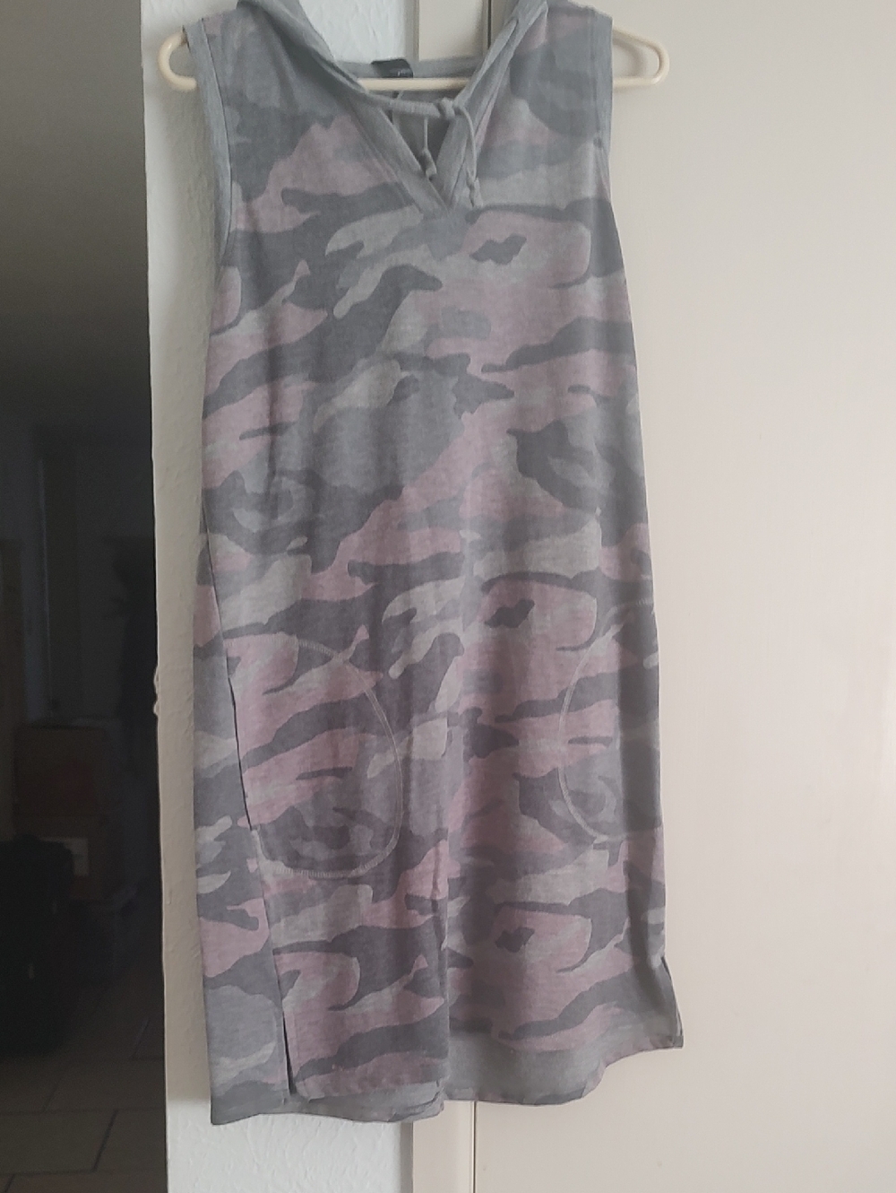 RBX Gray and Pink Sleeveless A-Line Hooded Dress Old Navy